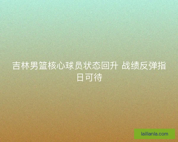 吉林男篮核心球员状态回升 战绩反弹指日可待